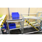 Salon SEPEM de Toulouse - SODEFI - Structure LeanConcept modulaire avec rail à galets et desserte omnidirectionnelle